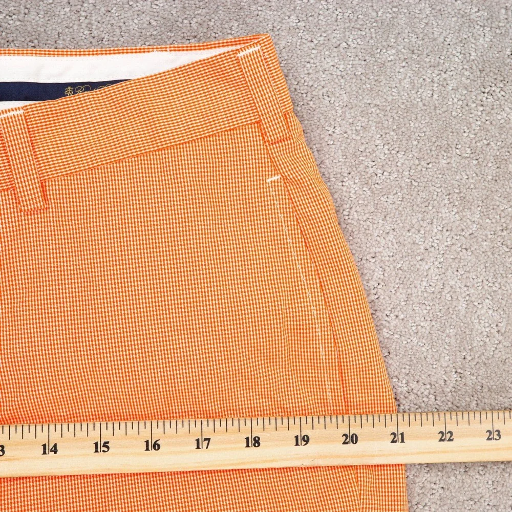Brooks Brothers Hudson Pants‎ Men W34 L30 Orange Chinos Gingham Check Dress VTG